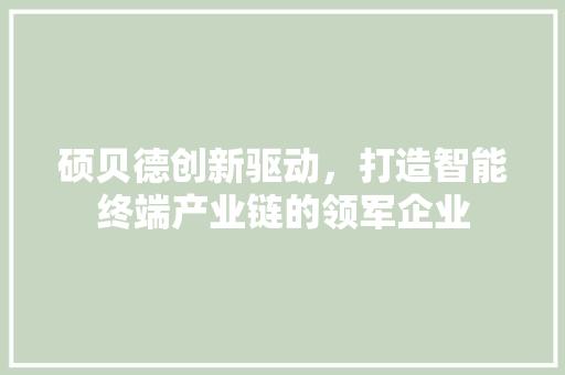 硕贝德创新驱动，打造智能终端产业链的领军企业