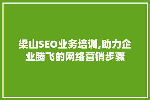 梁山SEO业务培训,助力企业腾飞的网络营销步骤