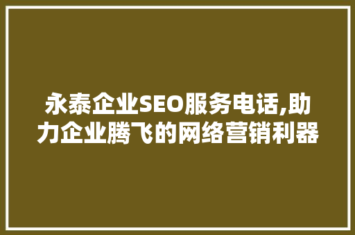 永泰企业SEO服务电话,助力企业腾飞的网络营销利器
