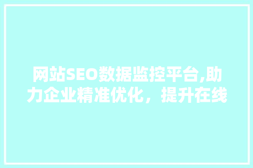 网站SEO数据监控平台,助力企业精准优化，提升在线竞争力