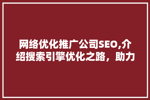 网络优化推广公司SEO,介绍搜索引擎优化之路，助力企业腾飞