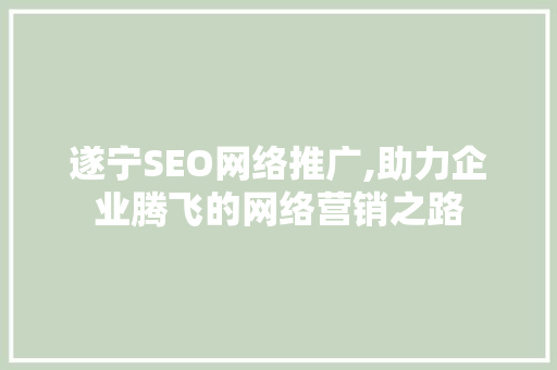 遂宁SEO网络推广,助力企业腾飞的网络营销之路