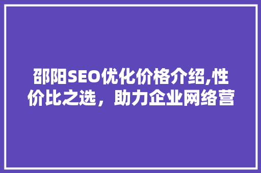 邵阳SEO优化价格介绍,性价比之选，助力企业网络营销