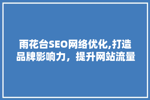 雨花台SEO网络优化,打造品牌影响力，提升网站流量
