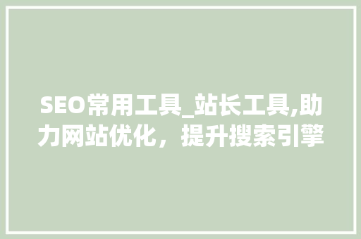 SEO常用工具_站长工具,助力网站优化，提升搜索引擎排名