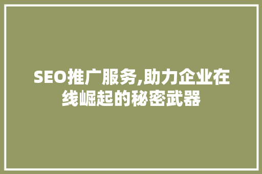 SEO推广服务,助力企业在线崛起的秘密武器