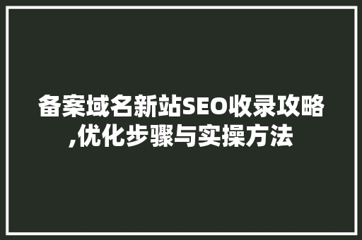 备案域名新站SEO收录攻略,优化步骤与实操方法  第1张