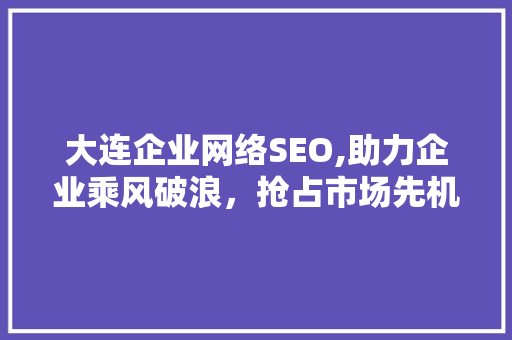 大连企业网络SEO,助力企业乘风破浪，抢占市场先机