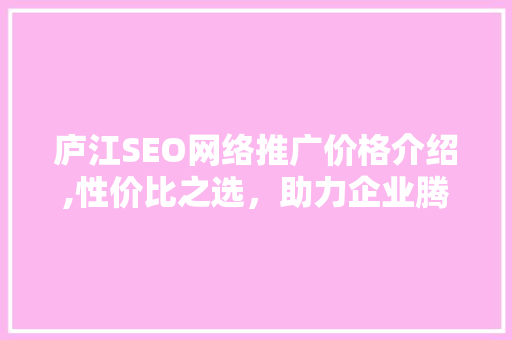 庐江SEO网络推广价格介绍,性价比之选，助力企业腾飞  第1张