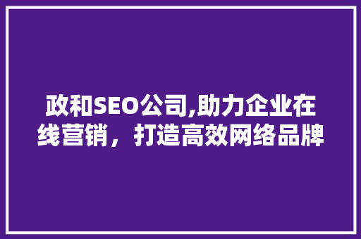 政和SEO公司,助力企业在线营销，打造高效网络品牌