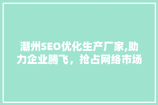 潮州SEO优化生产厂家,助力企业腾飞，抢占网络市场制高点