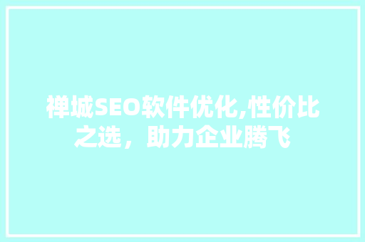 禅城SEO软件优化,性价比之选，助力企业腾飞
