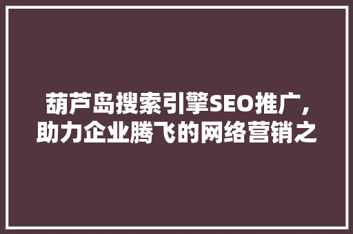葫芦岛搜索引擎SEO推广,助力企业腾飞的网络营销之路
