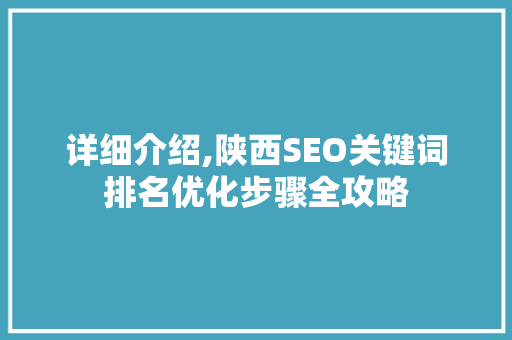 详细介绍,陕西SEO关键词排名优化步骤全攻略