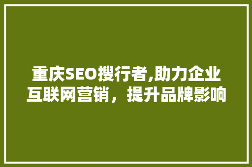 重庆SEO搜行者,助力企业互联网营销，提升品牌影响力