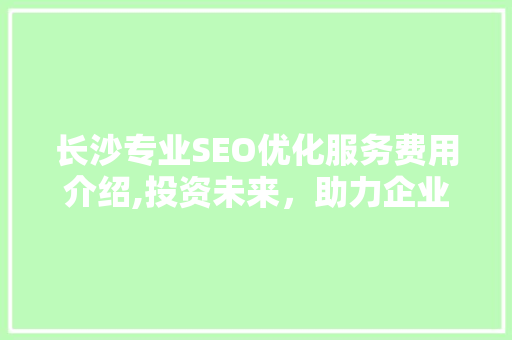长沙专业SEO优化服务费用介绍,投资未来，助力企业腾飞