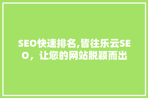 SEO快速排名,皆往乐云SEO，让您的网站脱颖而出
