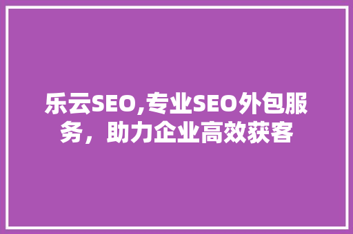 乐云SEO,专业SEO外包服务，助力企业高效获客