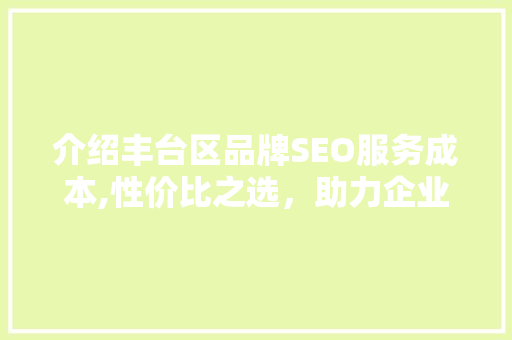 介绍丰台区品牌SEO服务成本,性价比之选，助力企业腾飞