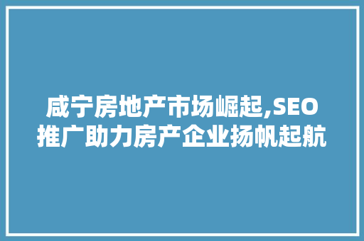 咸宁房地产市场崛起,SEO推广助力房产企业扬帆起航
