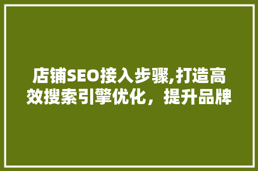 店铺SEO接入步骤,打造高效搜索引擎优化，提升品牌影响力