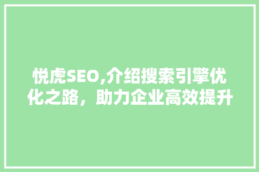 悦虎SEO,介绍搜索引擎优化之路，助力企业高效提升网站排名