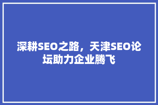 深耕SEO之路，天津SEO论坛助力企业腾飞