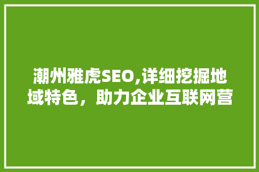 潮州雅虎SEO,详细挖掘地域特色，助力企业互联网营销新篇章