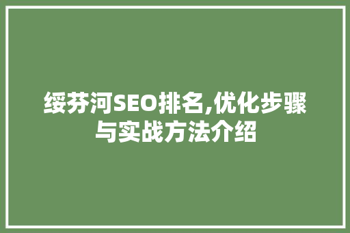 绥芬河SEO排名,优化步骤与实战方法介绍