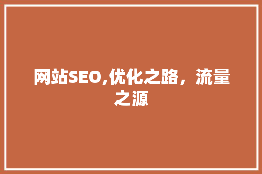 网站SEO,优化之路，流量之源
