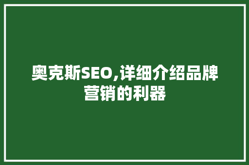 奥克斯SEO,详细介绍品牌营销的利器