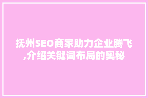 抚州SEO商家助力企业腾飞,介绍关键词布局的奥秘