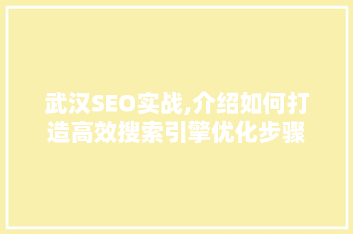 武汉SEO实战,介绍如何打造高效搜索引擎优化步骤