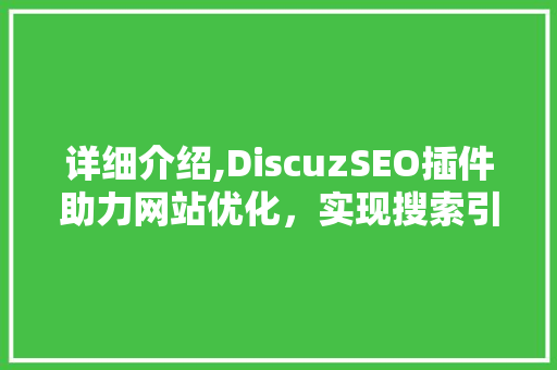 详细介绍,DiscuzSEO插件助力网站优化，实现搜索引擎排名提升