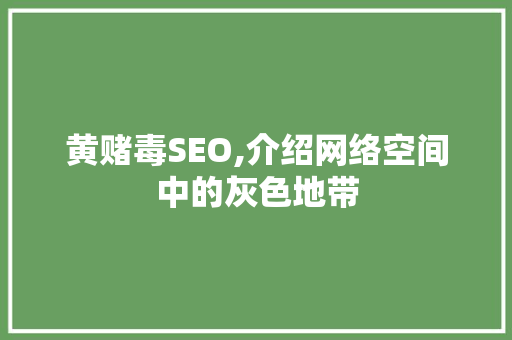 黄赌毒SEO,介绍网络空间中的灰色地带
