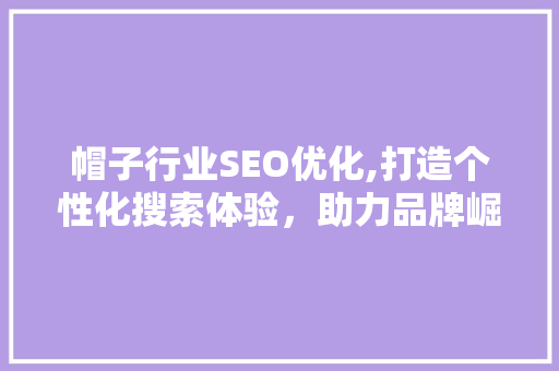 帽子行业SEO优化,打造个性化搜索体验，助力品牌崛起