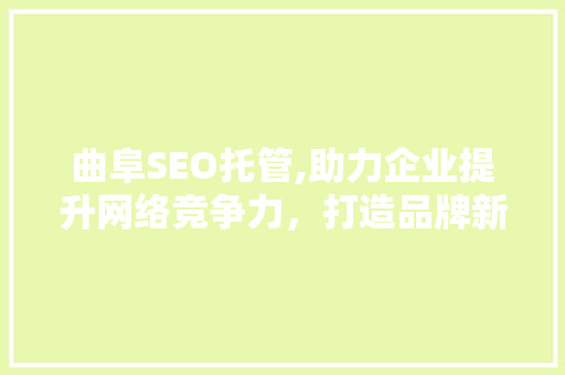 曲阜SEO托管,助力企业提升网络竞争力，打造品牌新高度