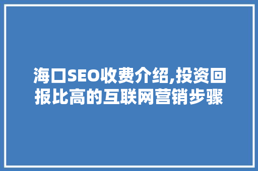 海口SEO收费介绍,投资回报比高的互联网营销步骤