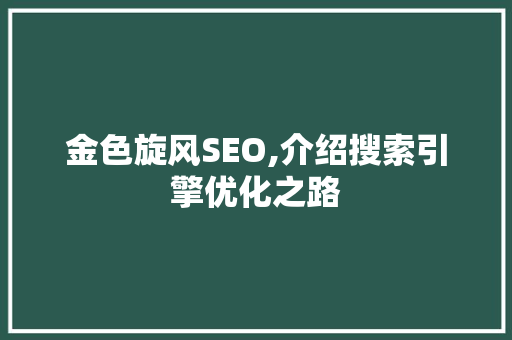 金色旋风SEO,介绍搜索引擎优化之路