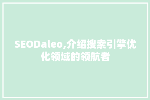 SEODaleo,介绍搜索引擎优化领域的领航者