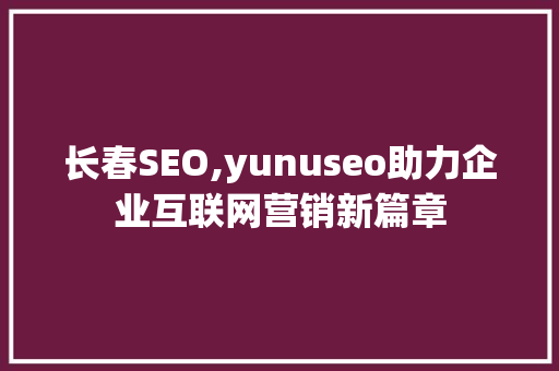 长春SEO,yunuseo助力企业互联网营销新篇章