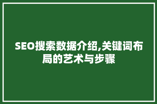 SEO搜索数据介绍,关键词布局的艺术与步骤