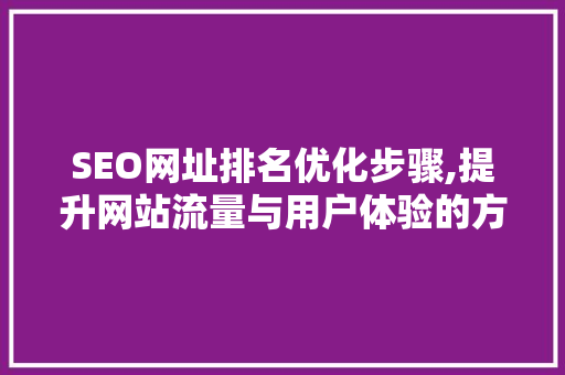 SEO网址排名优化步骤,提升网站流量与用户体验的方法