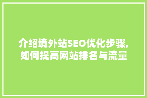 介绍境外站SEO优化步骤,如何提高网站排名与流量