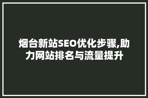 烟台新站SEO优化步骤,助力网站排名与流量提升