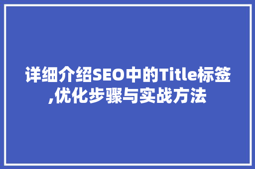 详细介绍SEO中的Title标签,优化步骤与实战方法  第1张