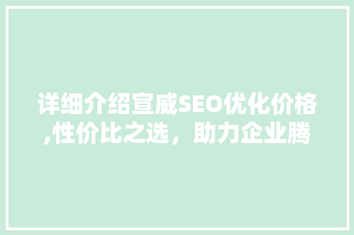 详细介绍宣威SEO优化价格,性价比之选，助力企业腾飞