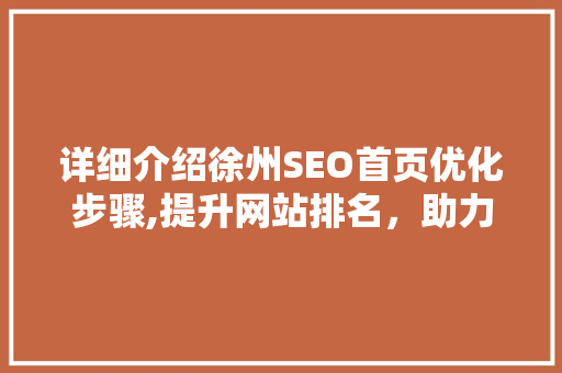 详细介绍徐州SEO首页优化步骤,提升网站排名，助力企业腾飞
