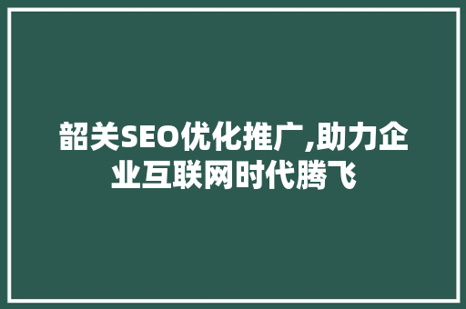 韶关SEO优化推广,助力企业互联网时代腾飞