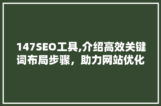 147SEO工具,介绍高效关键词布局步骤，助力网站优化  第1张